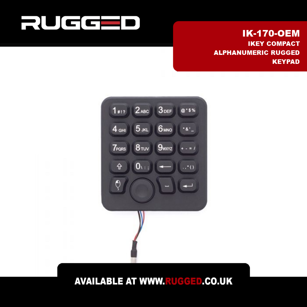 RuggedUK's tweet photo. The compact IK-170-OEM Rugged Keypad offers an alphanumeric solution for embedded systems. Features NEMA 4X sealing capability & MIL-STD-461E compliance. #RuggedKeypad #Keypad #iKey #IK170OEM https://t.co/c7BkNLEHOj https://t.co/qTYWcwhZVt