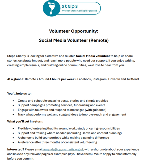 Steps Charity tweet media