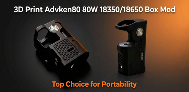 3D Print Advken80 80W 18350 18650 Box Mod https://t.co/nYZRzkvYfR Charging:  Type-C Power Output: 580W Battery: Single 18350 / 18650(not included)  Atomizer Compatibility Up to 24 mm diameter Protection: Reverse battery  polarity protection