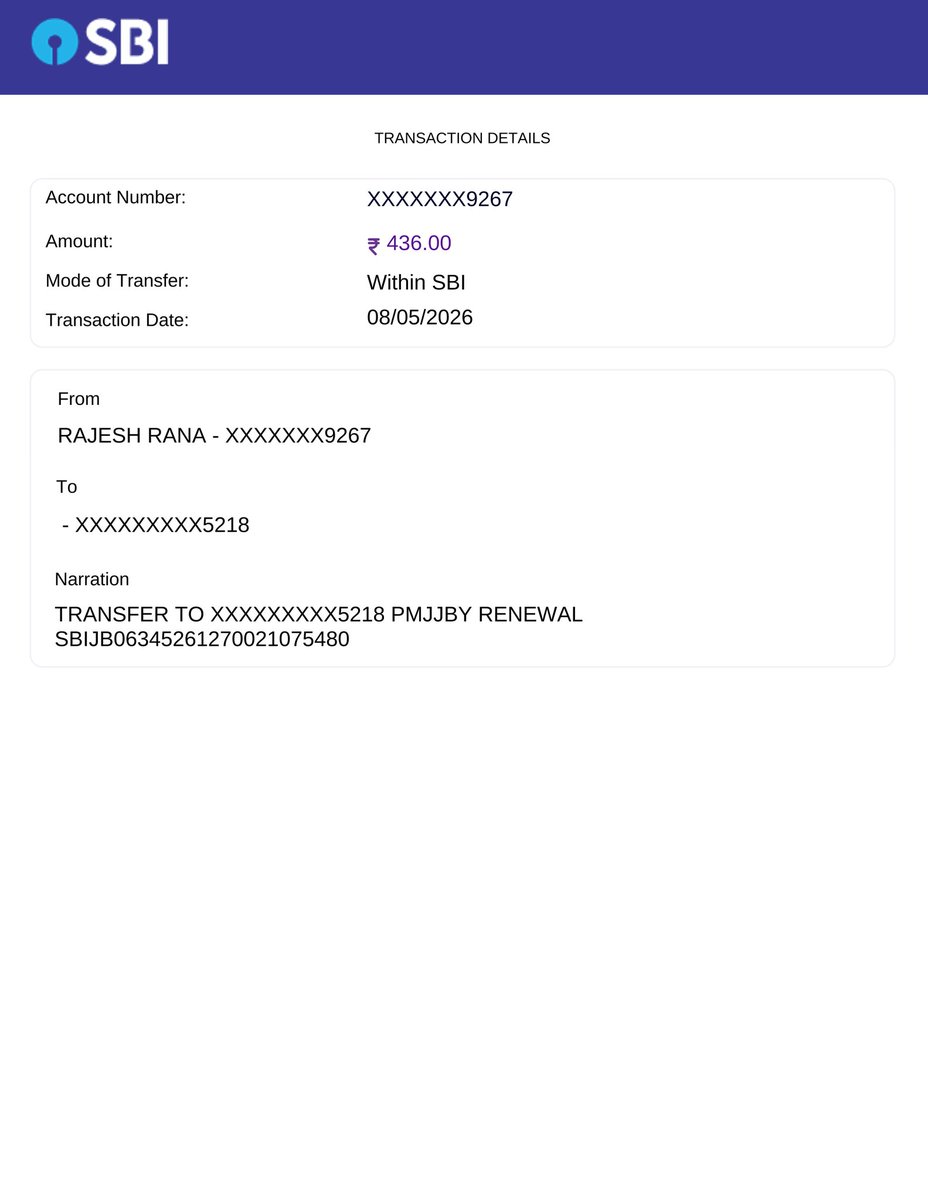 Rajes_4U's tweet photo. Hello SBI Team,

Request to permanently cancel/deactivate PMJJBY policy linked to my account.

Please stop the PMJJBY auto-debit immediately and confirm once done. Refund my amount.

Thanks.
@TheOfficialSBI 
@SBILife 
@OfficialSBICare https://t.co/ygRjBIqIXN