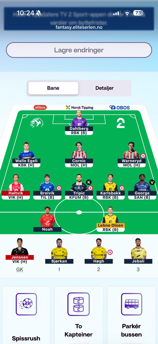Ta -8 eller spille med 9 spillere a? #2fantasy