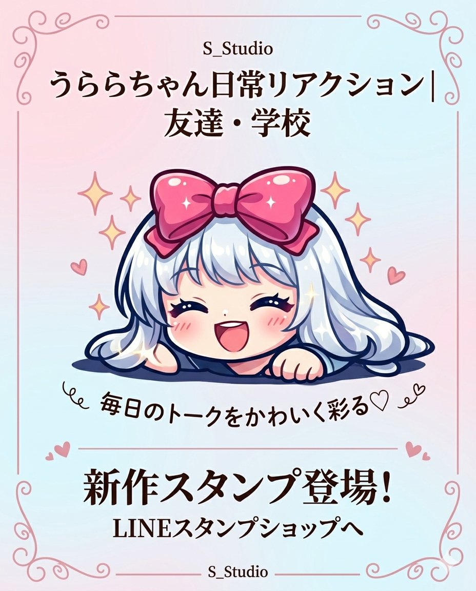 白髪リボンの女の子「うららちゃん」のLINEスタンプ☁️ ちょっと毒の