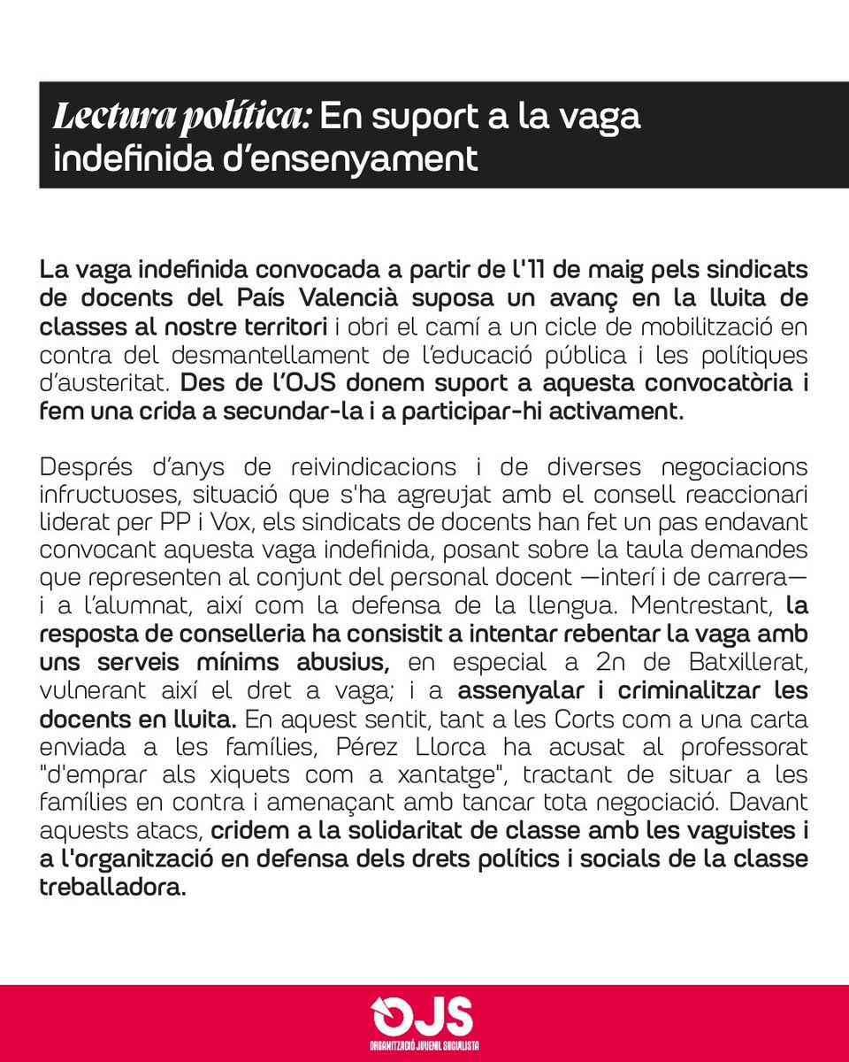 Organització Juvenil Socialista del País Valencià tweet media