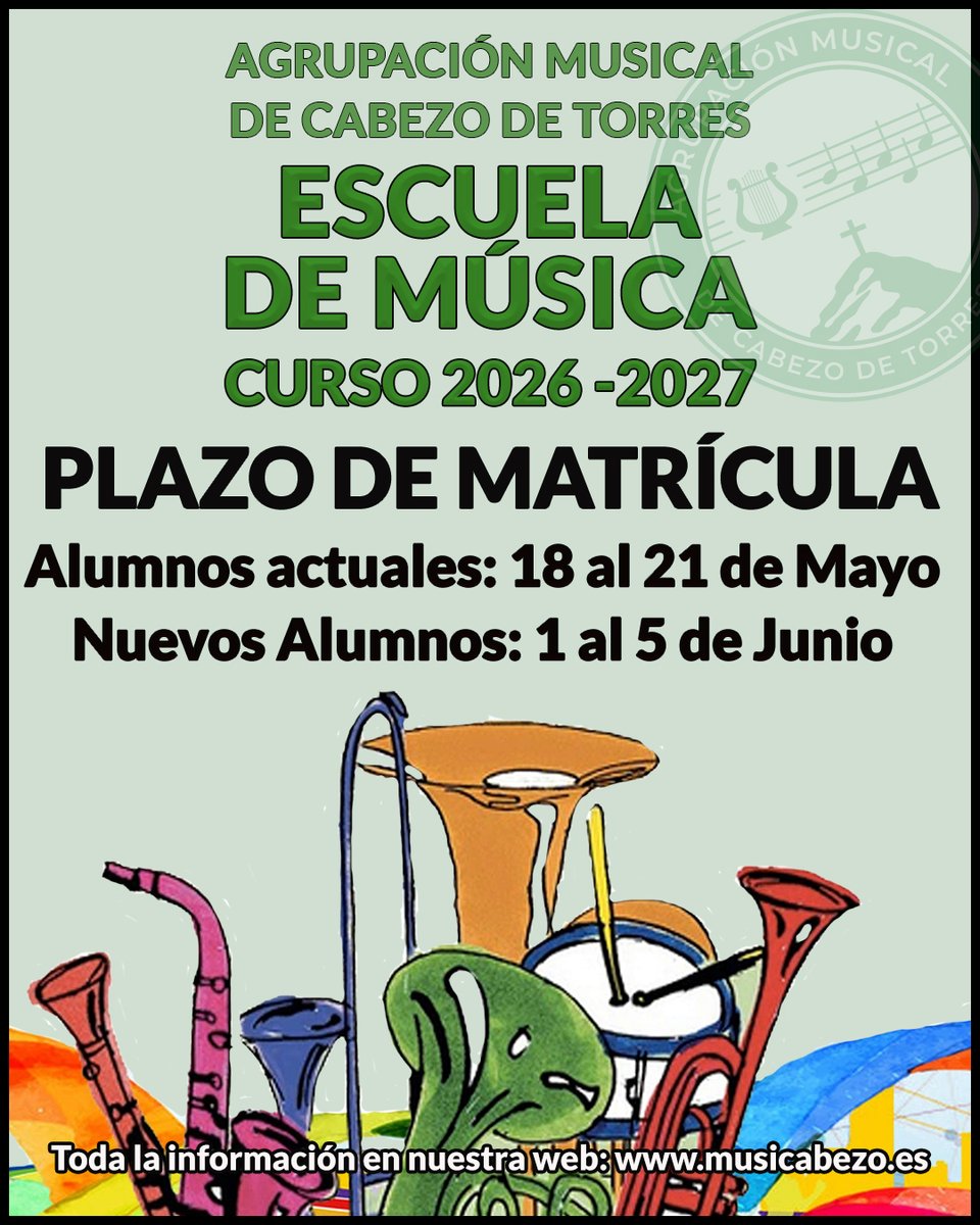 AMCT | ESCUELA DE MÚSICA
Abierto el plazo de matrícula para el curso 26/27.
Infórmate bien a través de nuestra web musicabezo.es. Con toda la información relativa al periodo de matriculación así como todas las actividades ofertadas, así como sus horarios y ratios.