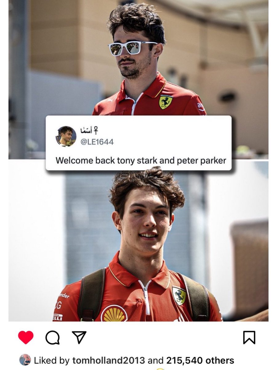 when tom holland liked a post that called charles and ollie "tony stark and peter parker" 😭😭