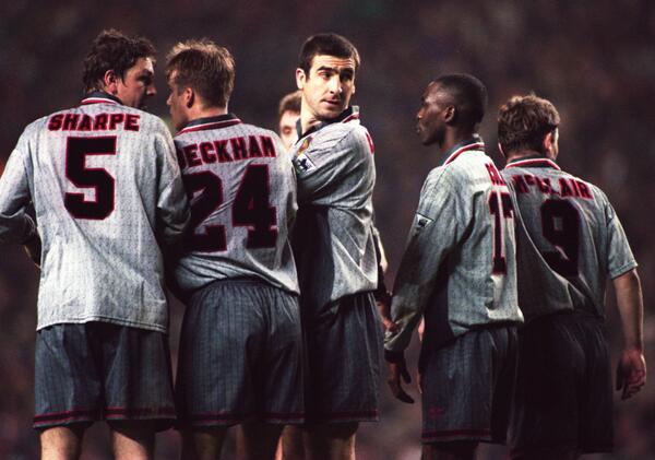 90sfootball's tweet photo. Lee Sharpe, David Beckham, Eric Cantona, Andy Cole and Brian McClair. https://t.co/9ChOlszWHb