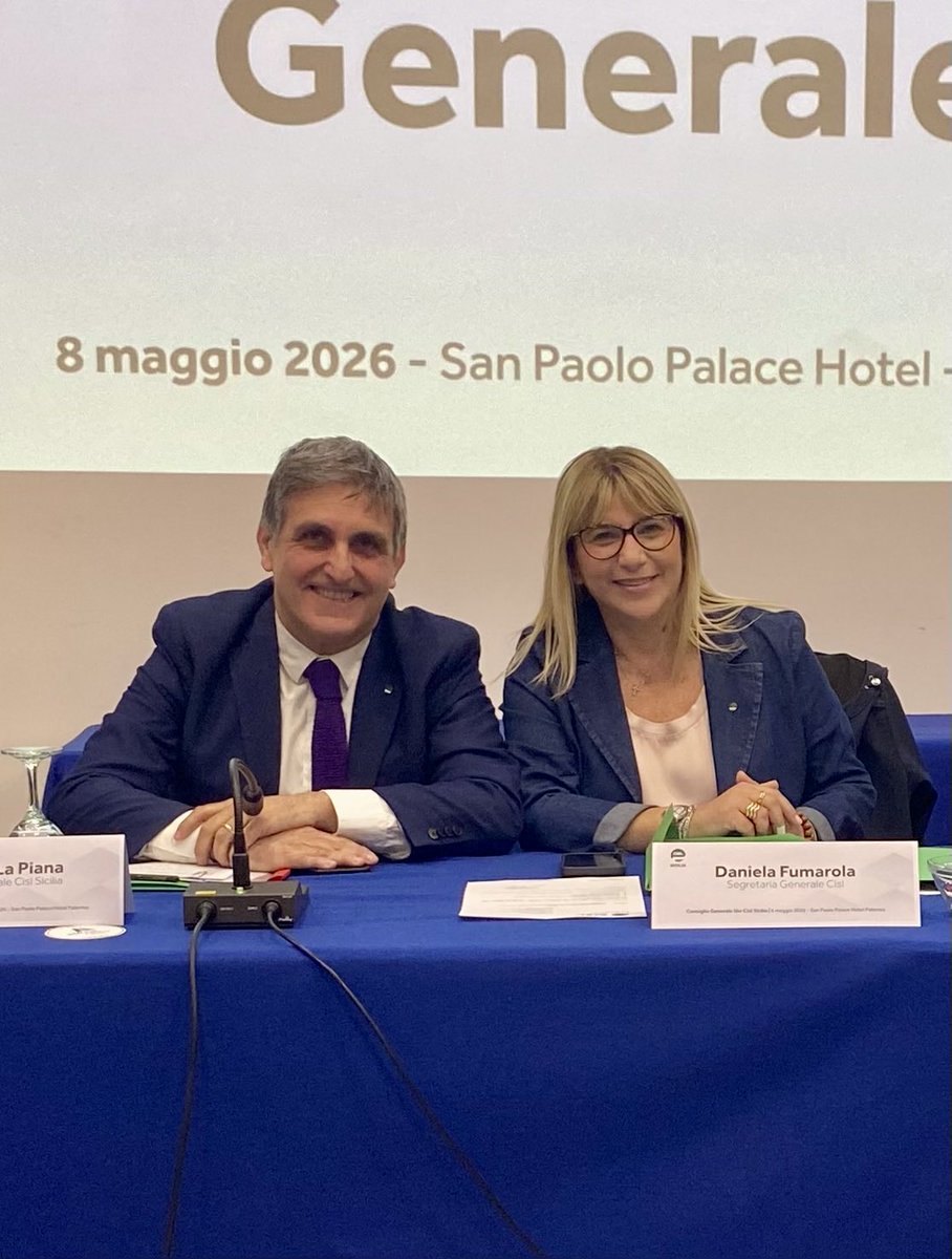 CislNazionale's tweet photo. Tappa a Palermo oggi per la Segretaria Generale della #Cisl #DanielaFumarola  che  concluderà con il suo intervento i lavori del Consiglio Generale della Cisl regionale Siciliana. 
@CislSicilia