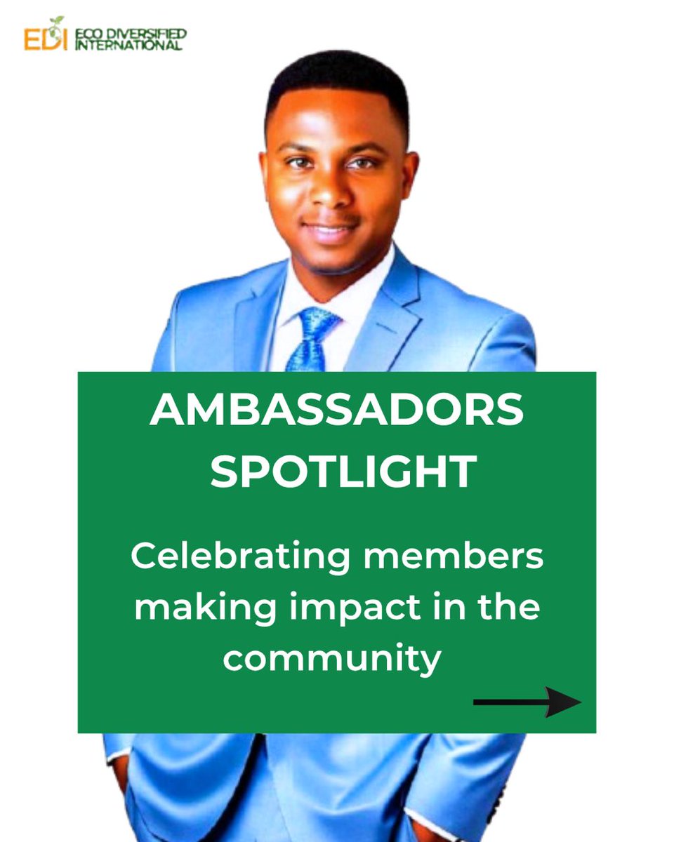 EcoNetworkNG's tweet photo. AMBASSADOR SPOTLIGHT

Behind every growing community are people willing to learn, contribute, and create impact

Today, we’re spotlighting one of our amazing ambassadors who continue to show passion for sustainability, community growth, advocacy, and youth empowerment. https://t.co/Do6TKQnviP