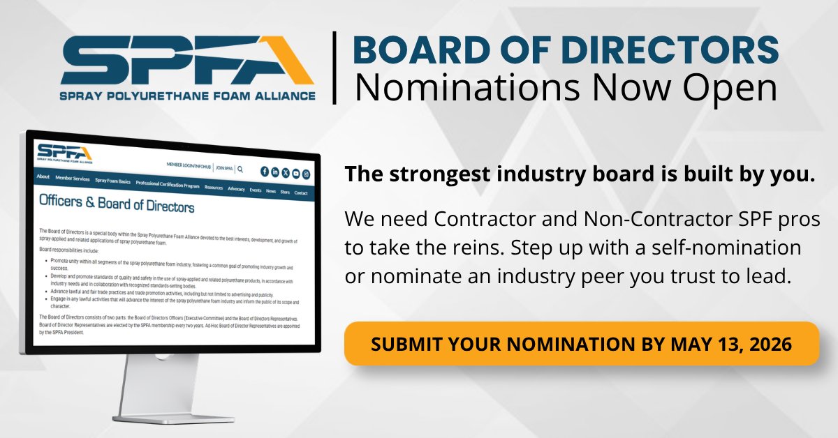 Spray Polyurethane Foam Alliance (SPFA) tweet media