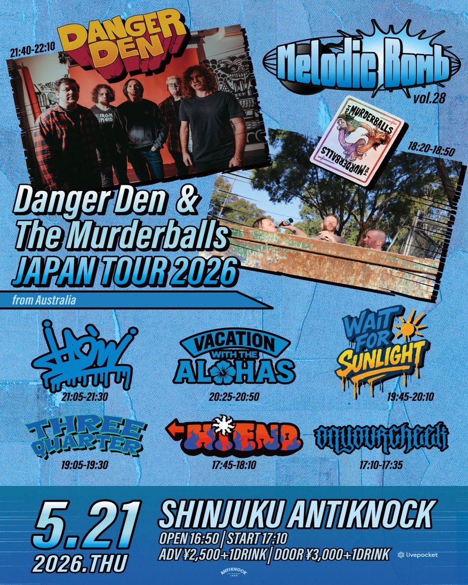 RT @THREEQUARTER_jp: 🔔NEXT LIVE🔔 📅5/21(Thu) ANTIKNOCK presents