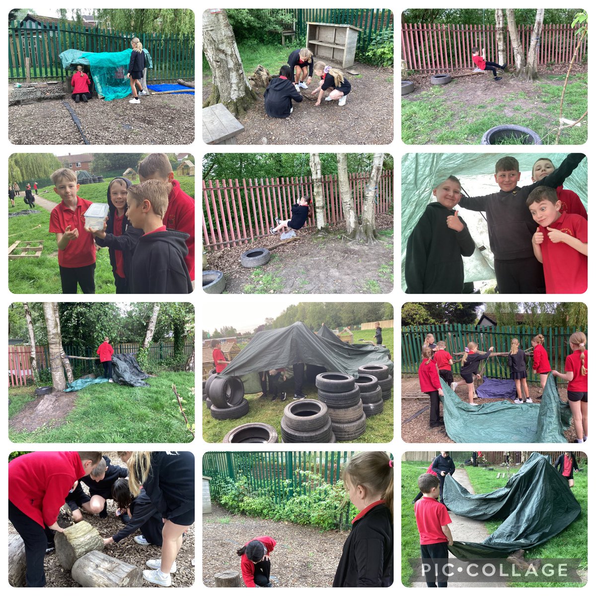NewchurchCP's tweet photo. Year 4 had a great morning in Forest school, they worked together to build dens, found insects and swung on the rope swing. #NewchurchPE #outdoorlearningday https://t.co/diGZiN9M34