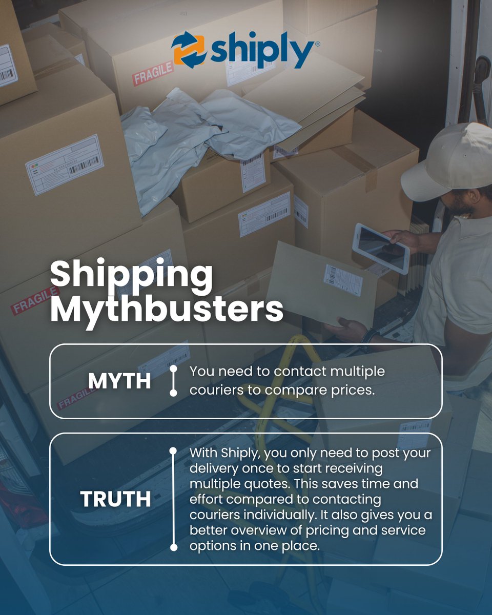 shiply's tweet photo. Think you need to spend hours contacting different couriers just to compare prices? Not anymore. With Shiply, you can post your delivery once and receive multiple quotes from trusted couriers, man and van services, and transport providers—all in one place. ☝️

It’s a faster, easier way to compare delivery prices, reviews, and service options for everything from furniture delivery and vehicle transport to parcel shipping and large item moves. 🏁

🚚 Save time, compare quotes, and book with confidence at https://t.co/XbT3gFpLbe ⚡️

#Shiply #Shipping #Logistics #Transport #Delivery  #CourierServiceUK #UKLogistics #UKCourier #FreightShipping #EcoFriendlyShipping #UKBusiness #MovingDay #ManAndVan #HireAVan #FurnitureShipping #CarShipping #deliverycompany #deliveryguy #logisticscompany