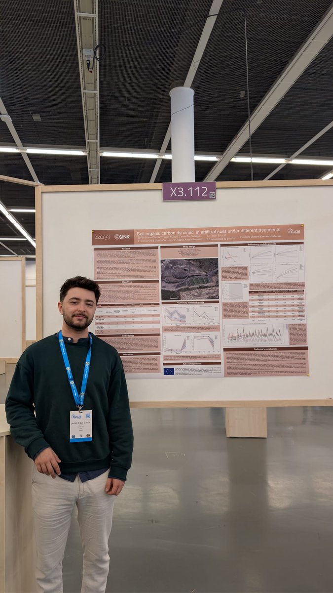 evenor_tech's tweet photo. 📢 Presentamos en #EGU26 resultados preliminares sobre la dinámica del carbono orgánico en suelos artificiales bajo distintos tratamientos de restauración.

👨‍💻 Javier Bravo García (Evenor-Tech) presentó el trabajo en el marco del proyecto #CSINK. https://t.co/ZbiwufAR6p
