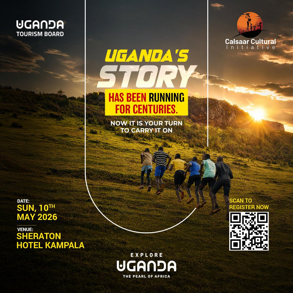 SundiHkm's tweet photo. 🔔 Just 2 days to go.
For centuries, Uganda's story has been running for centuries — Through droughts and harvests. Through kingdoms and independence. Through every language spoken and every drum beaten.
Now it's your turn to carry it on at this year’s Culture And Heritage Awareness Marathon.
When: This Sunday 10th May, 2026
📍 Sheraton Hotel Kampala
Haven't registered yet? — tap link now: https://t.co/LrMnKZF9jk. Purchase your kit at only 30,000UGX!
Alternatively;
Dial *217*413# and follow prompts
#CHAM2026 |#ExploreUganda