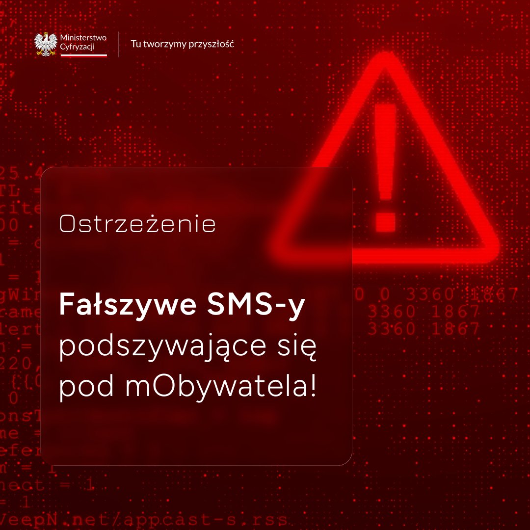 🚨 Uwaga na nowe oszustwo „na mObywatela”!

🚓 W ostatnich dniach rozsyłane są SMS-y informujące o wykroczeniu drogowym i nieopłaconym mandacie.  Ich rzekomym nadawcą jest mObywatel. Nie daj się nabrać❗

⚠ Jak działają oszuści? Wiadomość zawiera link oraz informację, że pod