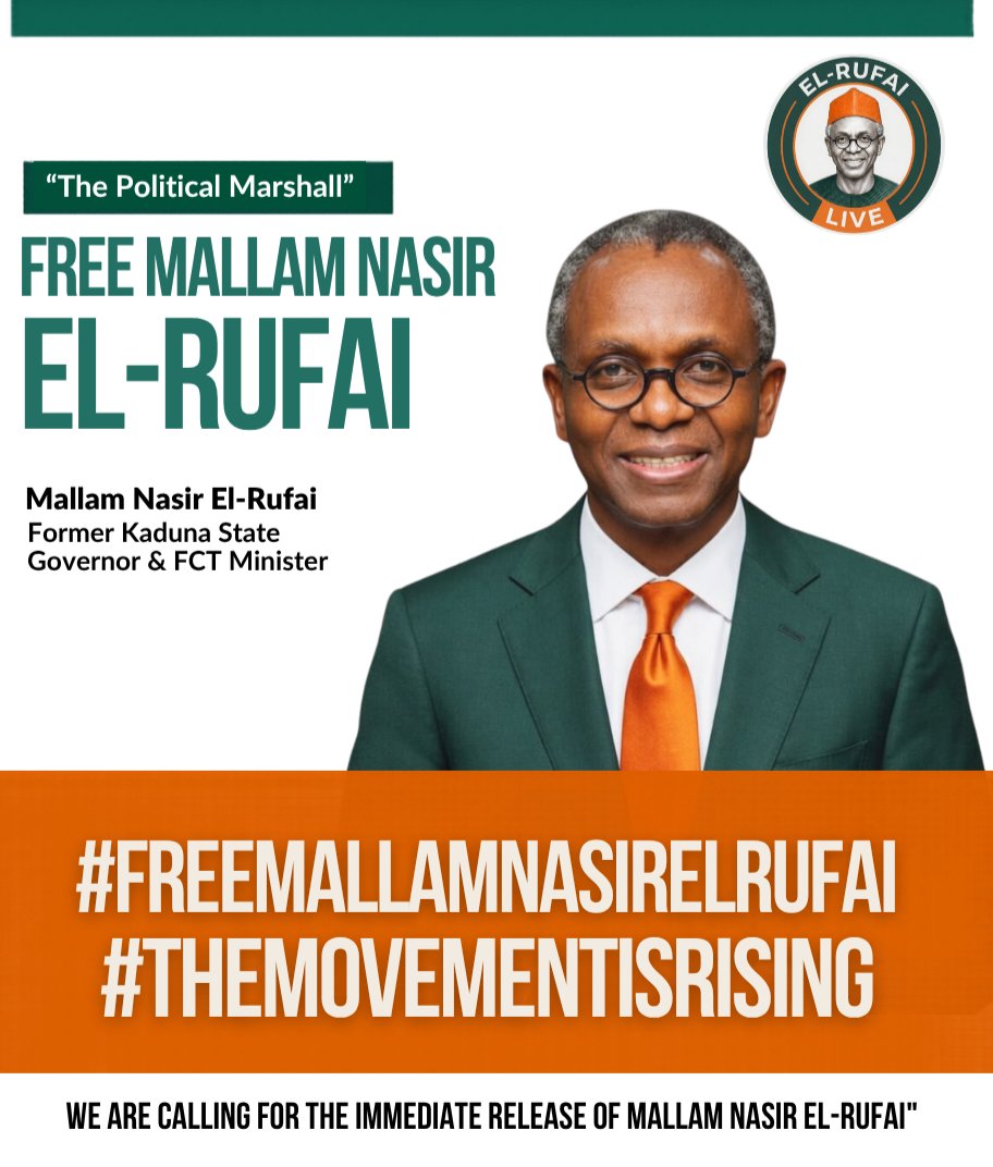 A Respectful Call for the Immediate Release of Mallam Nasir El-Rufai

We continue to follow with deep concern and utmost respect the ongoing legal proceedings involving our leader, Mallam Nasir El-Rufai. As a man who has dedicated decades of his life to selfless public service,