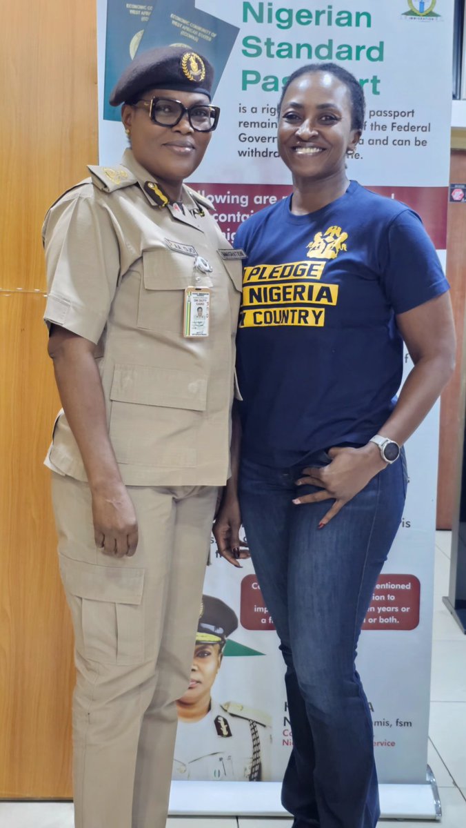 I had the pleasure of meeting Mrs AA Ojo, the PCO Ikoyi Lagos of the <a href="/nigimmigration/">Nigeria Immigration Service</a>.
It was good to see things done differently and better. 
Kudos also to the Comptroller General <a href="/nigimmigration/">Nigeria Immigration Service</a> Mrs Kemi Nandap for the much needed reforms.