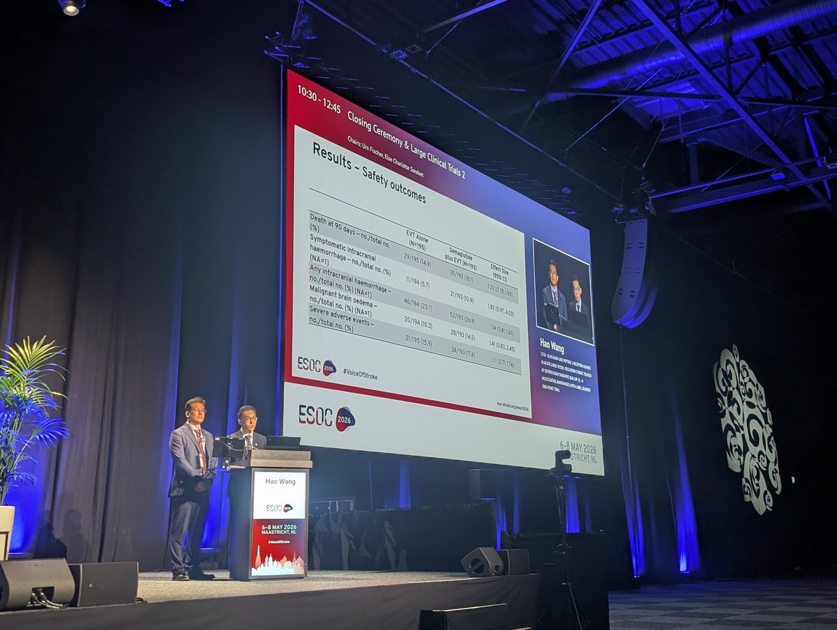 NN_publishing's tweet photo. Semaglutide appears to be an effective adjunct to thrombectomy in LVO stroke patients not receiving thrombolytics, demonstrating improved functional outcomes as well as comparable mortality and sICH rates vs standard care in the GALLOP-2 trial
#ESOC2026 @ESOstroke @IpBonaventure https://t.co/b4adcjBVk4