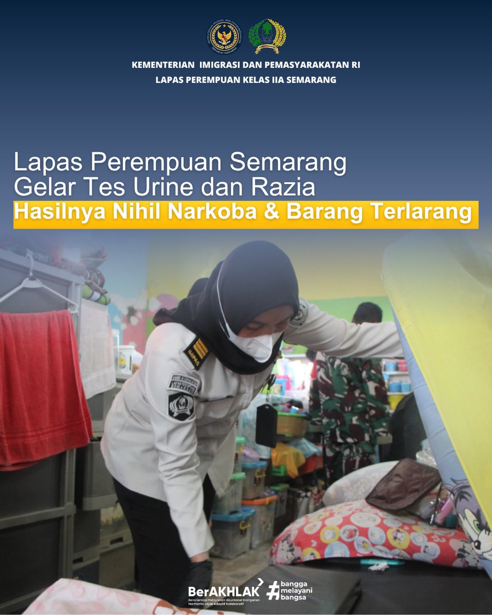 LPP_Semarang's tweet photo. Lapas Perempuan Semarang menggelar tes urine serta razia dan penggeledahan kamar hunian pada Jumat (08/05) sebagai langkah memberantas narkoba dan handphone ilegal. https://t.co/fQclM36wq9