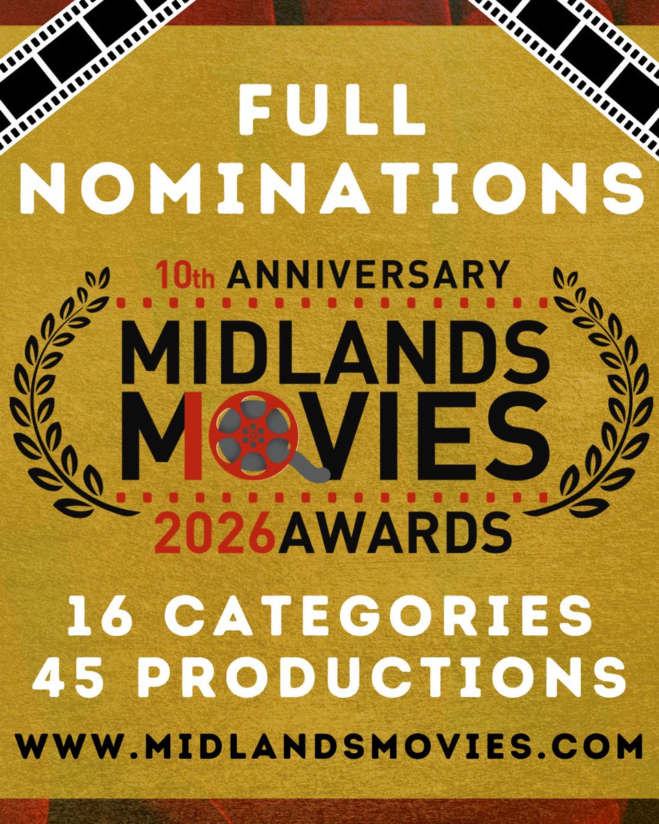 ICYMI here are the full nominations across our 16 categories for this year's Midlands Movies Awards. Let's celebrate the region's film community together and please show your amazing support by joining our awards ceremony event in June!

midlandsmovies.com/midlands-movie…