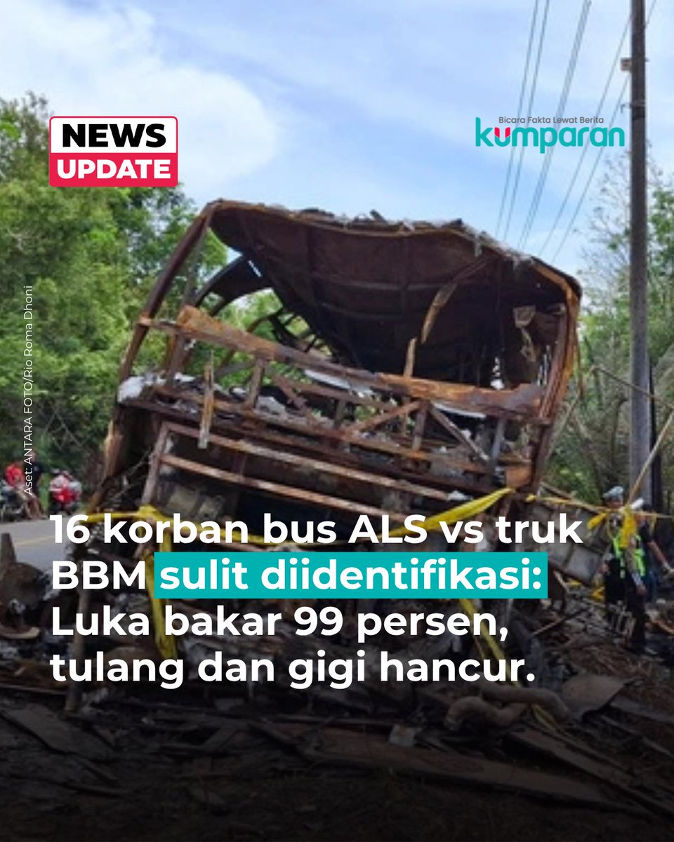 Tim Disaster Victim Identification (DVI) Polda Sumsel dan Mabes Polri mengalami kesulitan mengidentifikasi 16 korban tewas kecelakaan bus ALS dan truk tangki BBM di Kabupaten Muratara, Sumatera Selatan.

Kepala RS Bhayangkara Moh Hasan Palembang, Kombes Pol Budi Susanto,
