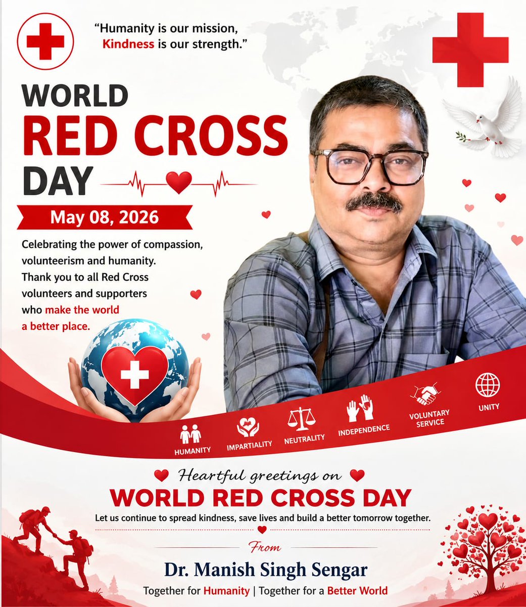 MANISHSINGHSENG's tweet photo. Wellwishes to Everyone
#redcross #redcrossvolunteer https://t.co/mn57TduIGv