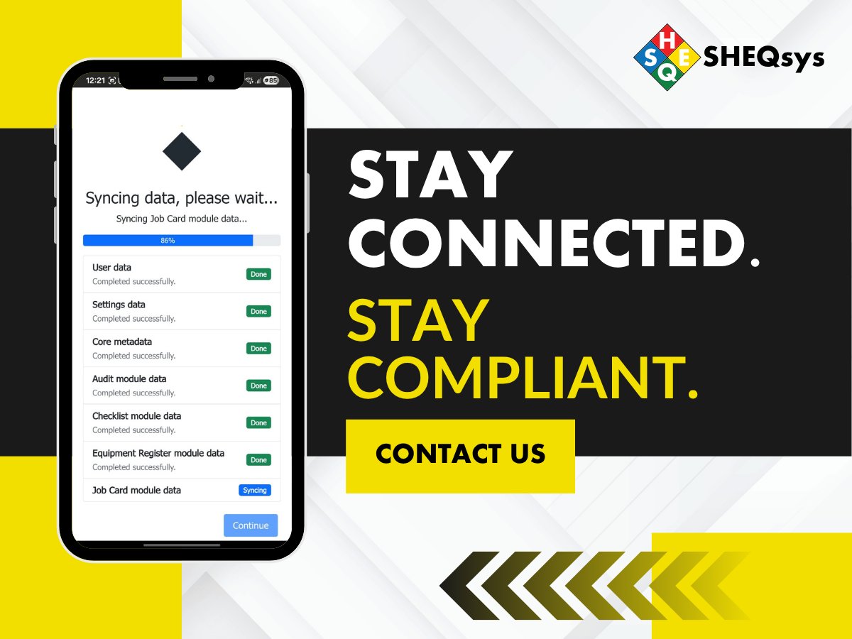 SHEQsys's tweet photo. Teams working in isolation = delayed info and hidden risks.
SHEQsys Mobile keeps everyone connected in real-time, instant updates, full visibility, and better control.
Free demo: info@sheqsys.com | https://t.co/W9pRlV7YGF
#MobileWorkforce #OperationalControl https://t.co/1BTMSoa3WE