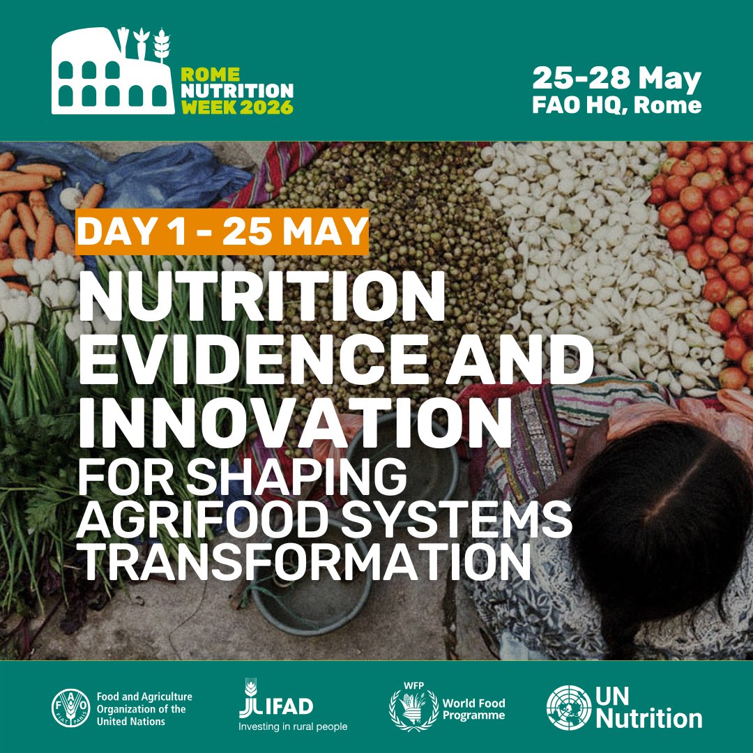 FAOstatistics's tweet photo. Join us at #RomeNutritionWeek2026
Connecting the Cost and Affordability of Healthy Diets to Agrifood System Investment Decisions
🗓️25 May 2026
⏰9:15–10:30 CEST
📍FAO headquarters & online
📌https://t.co/9ZZI2v1tYp
#HealthyDiets #DataForDecisionMaking https://t.co/trXo9gAawH