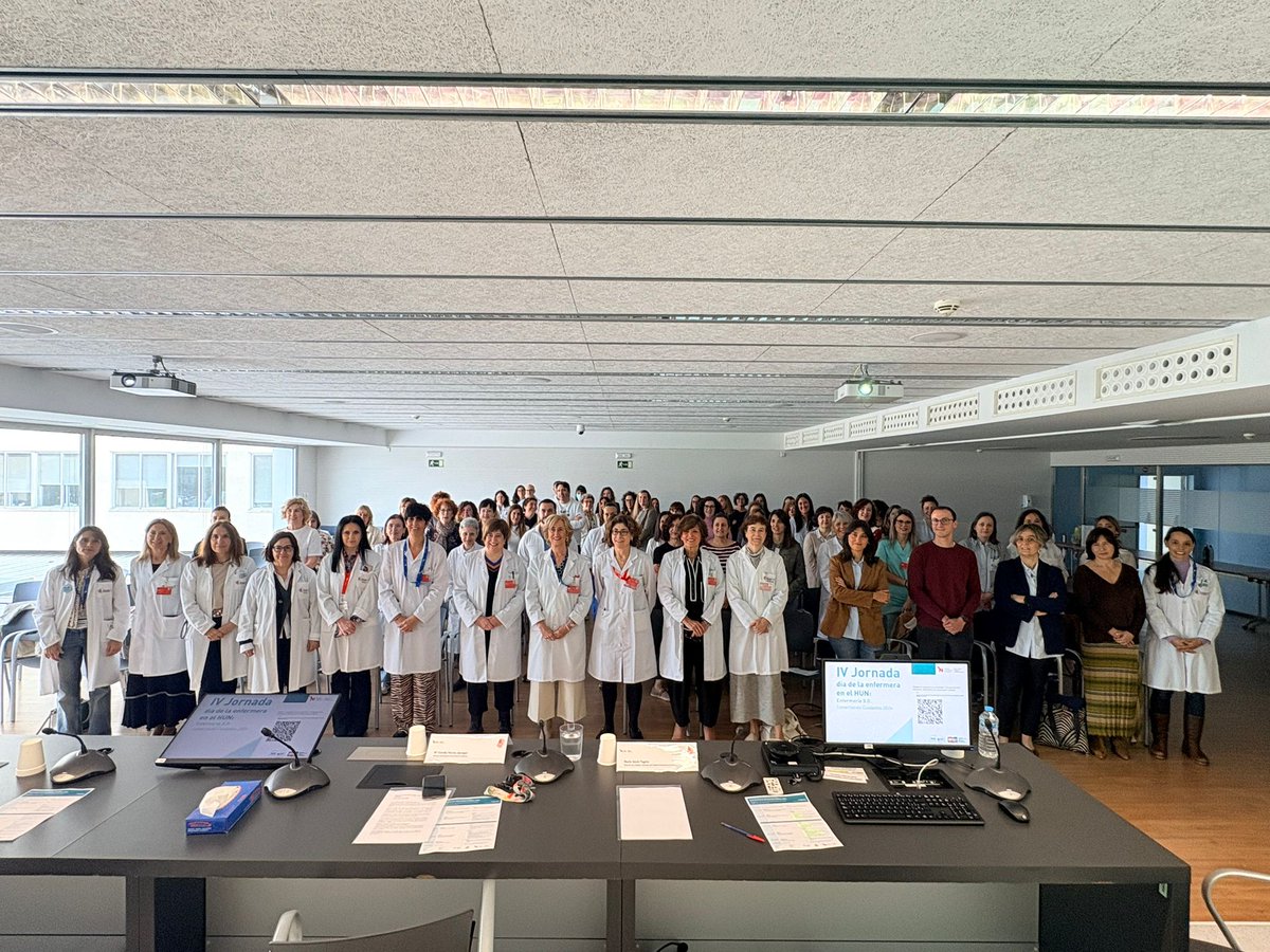 NRCh_HUNa's tweet photo. Grandes IV Jornadas del día de la enfermera en el HUN. 5.0: conectando Cuidados: se ha presentado el estado actual de la evolución enfermera, la necesidad de progresión en el marco de un sistema de salud cada vez más tensionado y los recursos tecnológicos que nos ayuda  a ello https://t.co/a1uHIS60oU