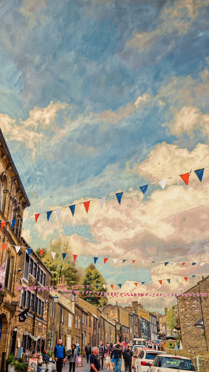 ArchiebyNature's tweet photo. Street of #Howarth #MyYorkshire 
A little editing on my pictures and they look like an artist 👩‍🎨 has painted them.

Hello Friday. 
🍀🦋🌸🚶🏻‍♀️🚏🚲 https://t.co/ly6fcXXdHO