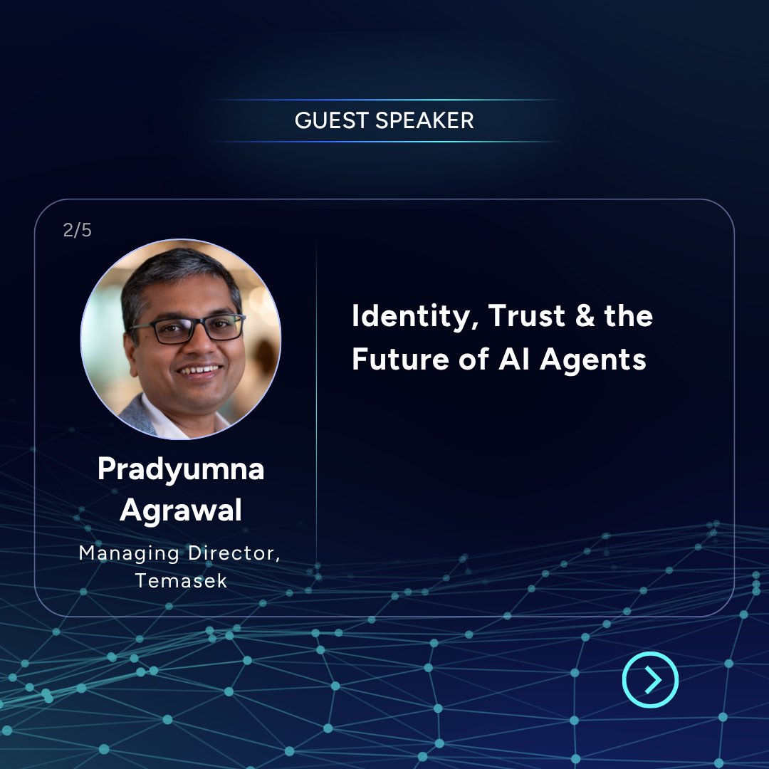 affinidi's tweet photo. Big announcement for the event co-sponsored by Affinidi and GrowthLab (Wednesday, May 13). 

We are excited for an opening address from Affinidi's CEO and a guest speaker from Temasek. 

Opening Address: 
Glenn Gore (CEO, Affinidi | Former Chief Architect, AWS) 

Keynote Speaker: 
Pradyumna Agrawal (Managing Director, Temasek) 

Trusted AI Agents: Build Agents That Earn Trust
Wednesday, May 13, 2026 
2:00pm-6:30pm 
*Scape, L5 Treetop, Singapore 

Space is limited and we expect this to fill quickly. Sign up today: https://t.co/PkkEOzsBi3