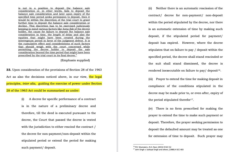 CiteCase's tweet photo. #SupremeCourt summarizes principles guiding the exercise of power under Section 28 Specific Relief Act: https://t.co/yccfjBi53C