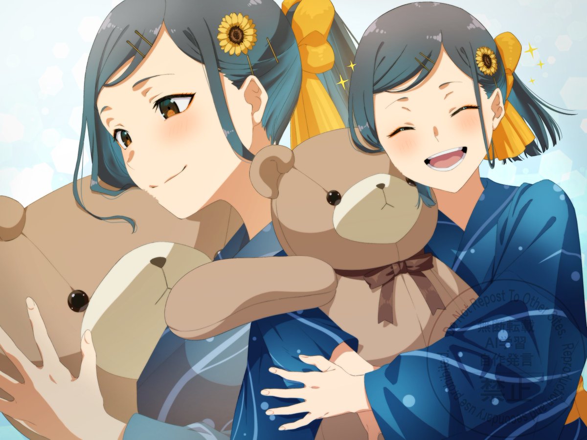 よかったな！！！！！
陽廻ファンのみんな！！！！！

お誕生日にファンアートもらったぜ！

お祭りのシーンで
ぬいぐるみをもらって喜ぶ陽廻のスチルだよ。

描いてくれたのは織音座(<a href="/ORIONZA_TRPG/">織音座(おりおんざ)</a> )さん

#夏空ほど遠く高く
#ほどくく
#TRPG
#ダブルクロス
#DX3rd
#青井陽廻