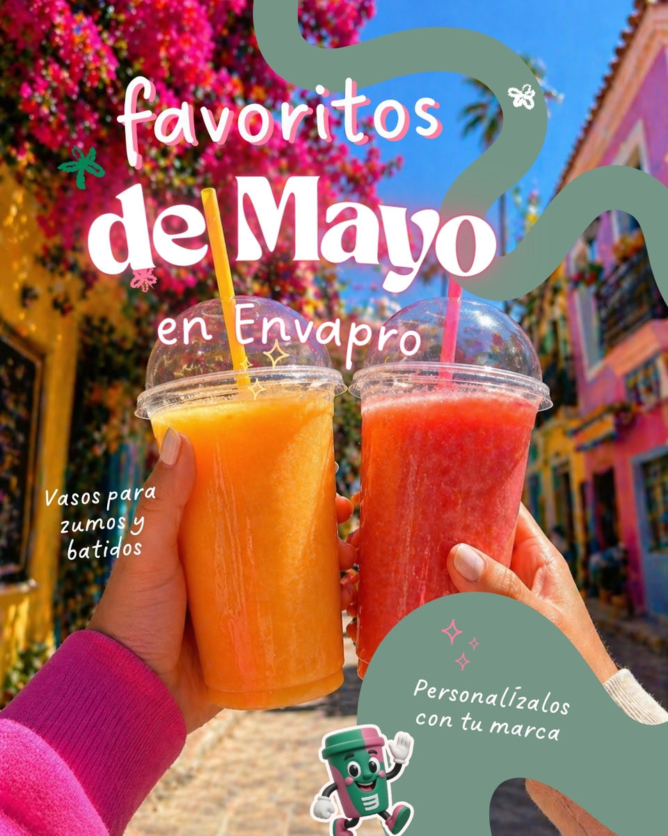 Envapro's tweet photo. Favoritos de mayo en ENVAPRO 🥤✨
Vasos transparentes para zumos y batidos, ideales para take away y delivery.
✅ Resistentes + presentación top
✅ Personalizables con tu marca (logo/diseño)
📩 ¿Los quieres para tu negocio? Te asesoramos, escríbenos. https://t.co/j9NuNaKCHC