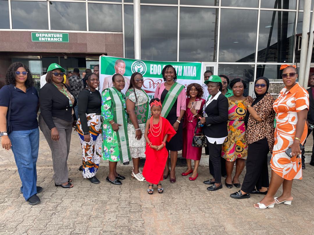 mwan_edo's tweet photo. MWAN Edo was present at the airport to receive the President of Nigerian Medical Association, Prof. Ernest Omoti and his lovely wife Prof. Caroline Omoti, Chairperson MWAN Edo Research Committee.

MWAN Edo celebrates you..🎉🎉🎉 https://t.co/ngiqii5WKo