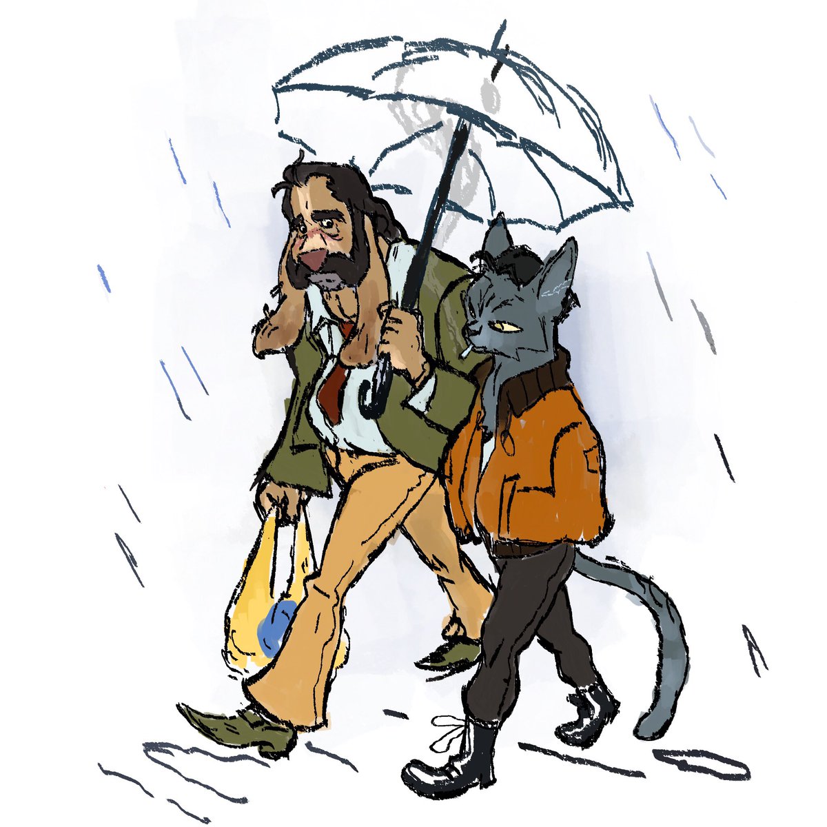 Meaty_mullet's tweet photo. Harry and his boyfriend 
#discoelysium #kimkitsugari #harrydubois #kimharry #furryart https://t.co/WndlTRYr9R
