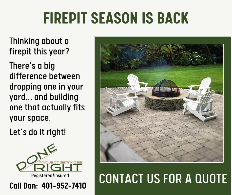 DoneRightPS's tweet photo. �� The days are getting longer… Now’s the time to start thinking about how you want to use your space this year—because the best setups don’t happen overnight. 🔥

#Springvibes #outdoorseason #backyardgoals #homecontractors #DoneRightPS #AttleboroMA #theDSGal https://t.co/EZP0CaTZtp