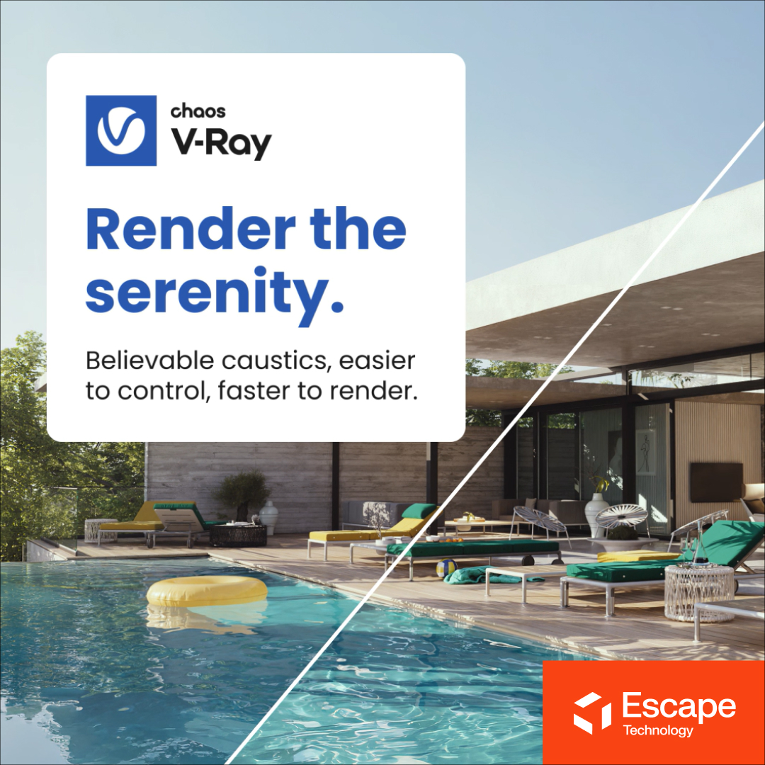 Escape_Tech's tweet photo. V-Ray 7 Update 3 is here 🚀 More realism, smarter tools, faster results across 3ds Max, SketchUp &amp; Rhino.

🌊 Quick Caustics
🏠  Parallax Interiors
💡 AI Mood Match
✨ 4K AI Materials
🤝  Cloud collaboration

Less effort. More realism. 👉 https://t.co/rg5mz4Bkyi

#VRay #ArchViz https://t.co/SBwpKKkIek