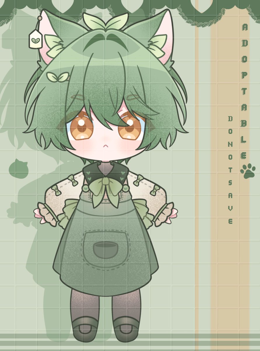 ReindeeRyuRyu's tweet photo. 🩵🌸 [ Adoptable ] Green Tea Cat 🐱🍵

♥︎ and ↻ are appreciated.

🍁 Now available in my VGenShop. 🌸
🫧 Set price : $29

🛍️ : https://t.co/2REdG0egSE
Or DM me 🍁🌸 ( Accept PayPal ! )

#VGenShop #adoptable #Adopt https://t.co/F3oYKytnMl