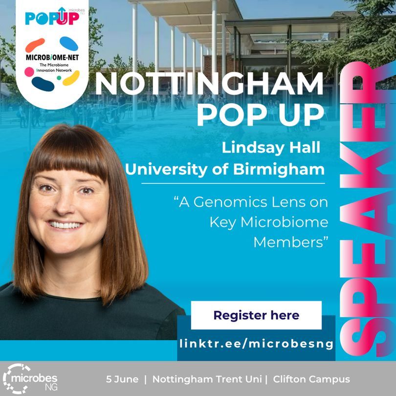 microbesNG's tweet photo. 🧬 Join us in Nottingham on 5 June for an ECR symposium exploring microbial genomics &amp; metagenomics!
Talks, posters, networking lunch included 👀

🔗 https://t.co/6P2EYKqlIP
🎤 Keynotes:
Lindsay Hall &amp; Alexandre Almeida 

with Lesley Hoyles &amp; Microbiome-Net
#Microbiome #MicroSky https://t.co/0GmfhwnRTF