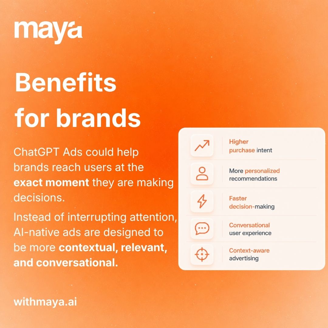 withmayaai's tweet photo. AI is changing how people discover brands.

The journey is no longer:
Search → Compare → Decide
Now it’s:
Ask AI → Get an answer → Take action

This shift is creating a new era for digital advertising.
#withmaya #ChatGPT #AI https://t.co/JMsmSimaSL