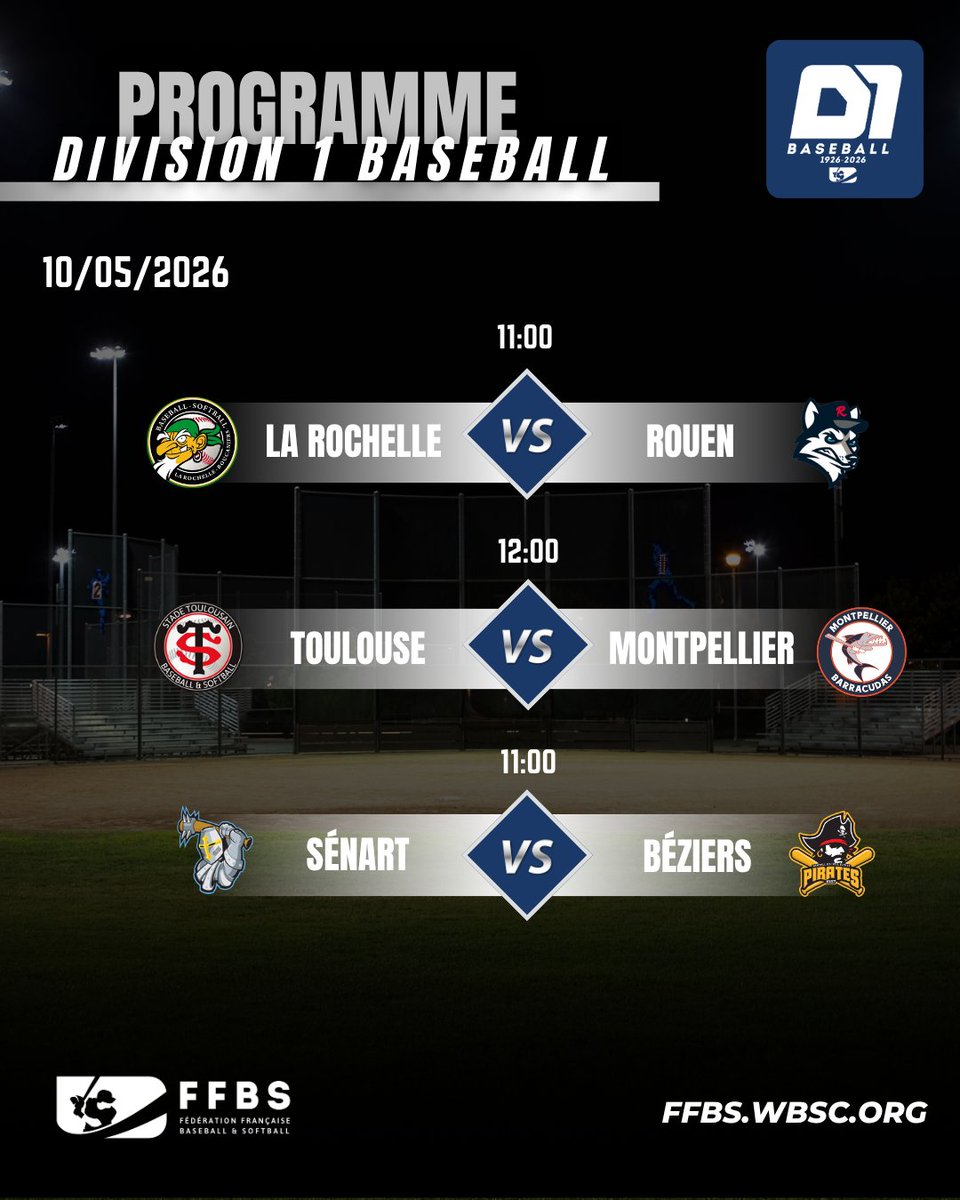 ffbs_baseball's tweet photo. 🚨 Division 1 Baseball 2026 ⚾
Au programme : la 5ème journée ! 🔥
ℹ️ Informations sur https://t.co/o9vTaRv5gu
@TempliersSenart @ToulouseTigers @rouenbaseball76 @PUCBASEBALL @MUCBarracudas @SavignyBaseball
#baseball #division1 #francebaseball #ffbs https://t.co/yBob8oMpru