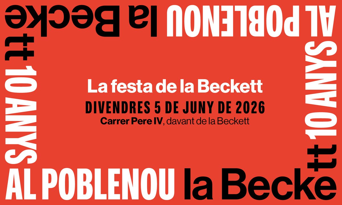salabeckett's tweet photo. Tallem el carrer Pere IV amb concerts, una paella popular, la presentació de la temporada 2026/27, lectures, xerrades i més activitats.

🔴Consulta tota la programació al web!

https://t.co/cTBWhquS86 https://t.co/5mQjrWFmoj