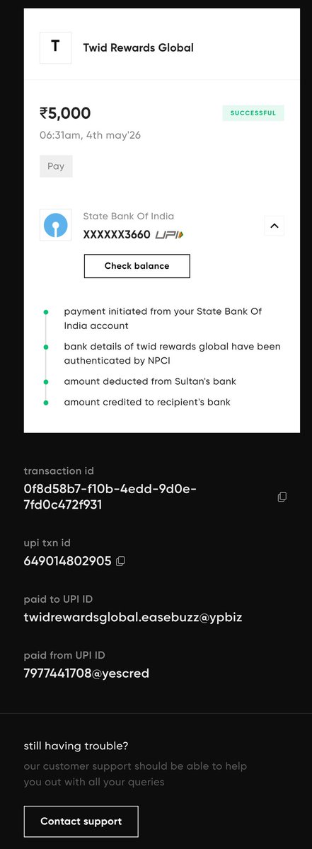 khansultans's tweet photo. @twidpay  when I tried to pay my credit card bill amount debited but not credited to credit card account.
Please refund the amount. https://t.co/Gf7QFc7Lx9