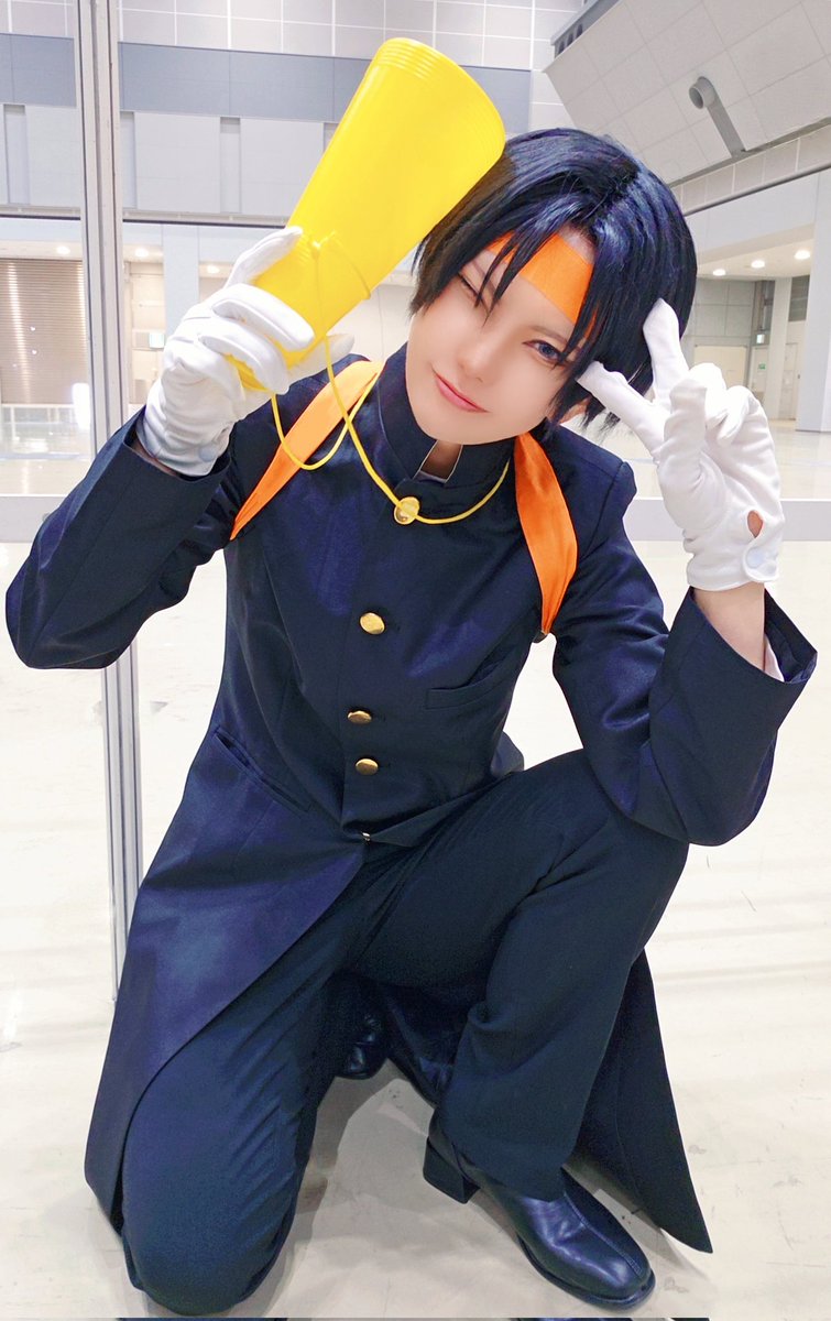 cos　　黒🏀/🧡

応援団新メンバーのﾀｶｵちゃんでっす⭐
どーぞよろしくね📣

#スパコミ