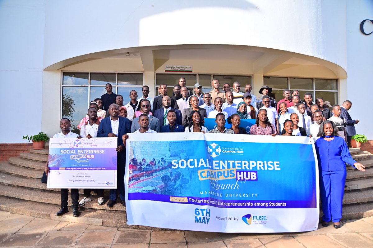TimMugerwa's tweet photo. On Wednesday I had the honor to deliver a keynote address at Makerere University as @SocialEnterp_Ug launched Uganda's first social enterprise campus hub that fosters social entrepreneurship among students. #FUSE #Socialenterprise #Socialenterprisecampushub https://t.co/hehaBW233y