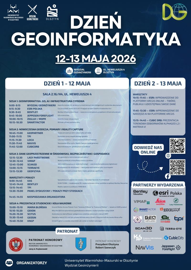 IGIB_UWM's tweet photo. Geoinformatics Day 2026 🌍🛰️

More: https://t.co/BP01wuijPF

#DzieńGeoinformatyka #Geoinformatyka #GIS #GeoAI #UWM #Olsztyn #Geospatial #GNSS #UAV #SmartCity #RealityCapture #prezydentpatronuje #olsztyn https://t.co/ZnEHFzseLl
