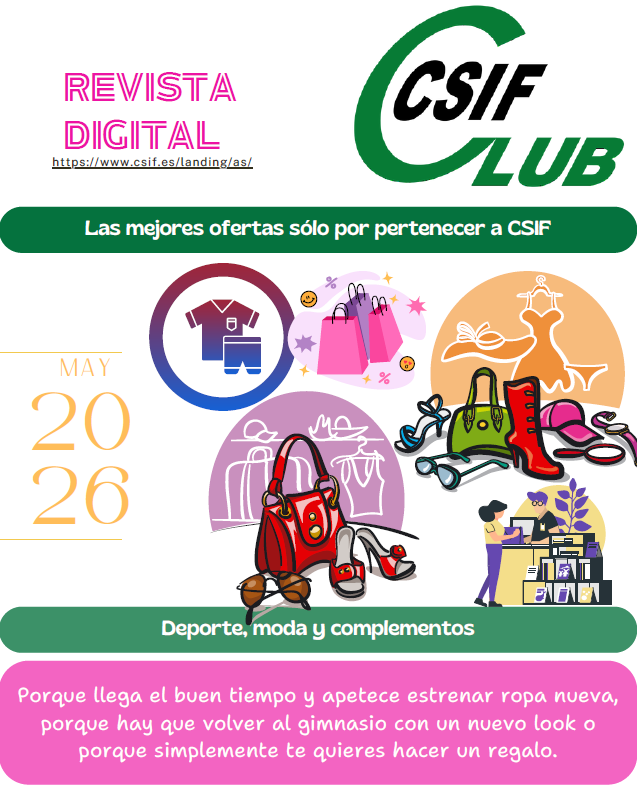 CSIFCantabria's tweet photo. 💲Este mes, pertenecer al Club CSIF te trae descuentos en moda, complementos y deporte para que vayas poniéndote primaveral. Entra en el Club CSIF y descubre tus ventajas 👇
https://t.co/UdRBXl2Q39
@CSIFnacional @ClubCSIF #CLUBCSIF #CSIF https://t.co/wgJG8kEkpR