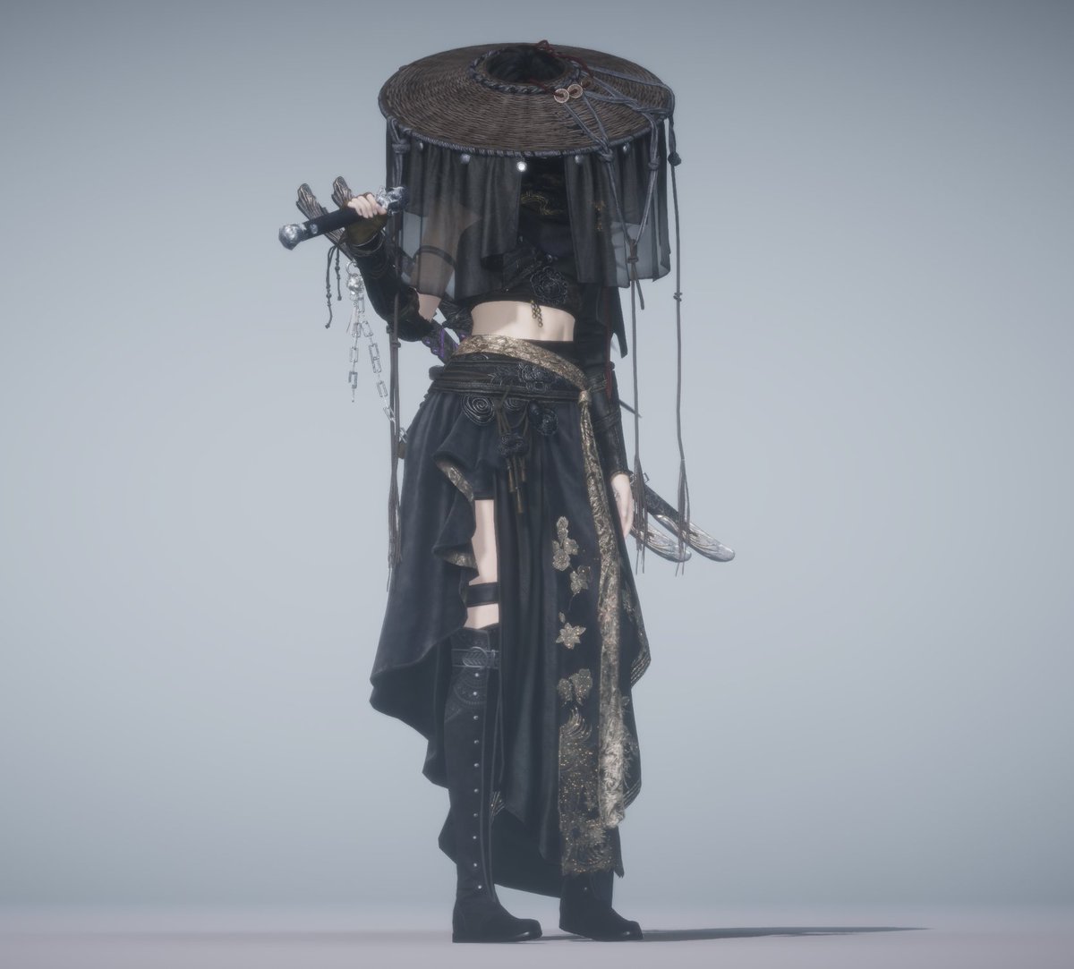 WWM CN Latest Sword Trial boss hat drop.
Matched an outfit with it.