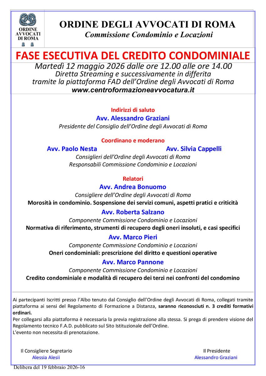 AFGASSNE's tweet photo. #cassaforense #unioneordiniforensilazio #Unione Camere Penali Italiane #Unione Nazionale delle Camere Civil #LawFondazione Ordine Avvocati Roma # NotizieAiga #Legale Giovani #inprimopiano #avvocati #avvocatura #praticanteavvocato #avvocato #avvocatidivorzisti #avvocaticivilisti https://t.co/9RPdyOsdnt